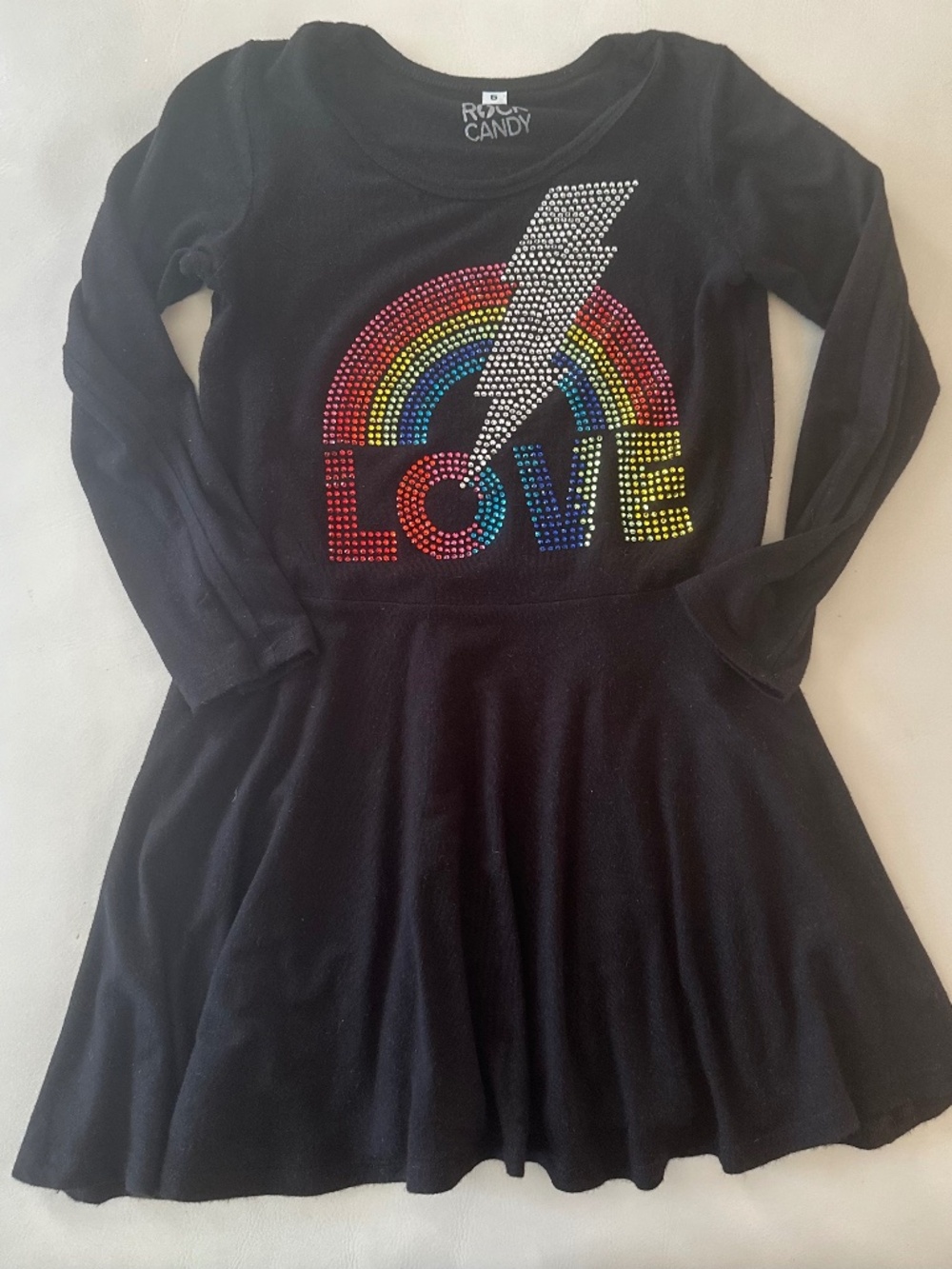 Rock Candy NYC | Rhinestone LOVE Dress | Rainbow and Lightning Bolt | 5